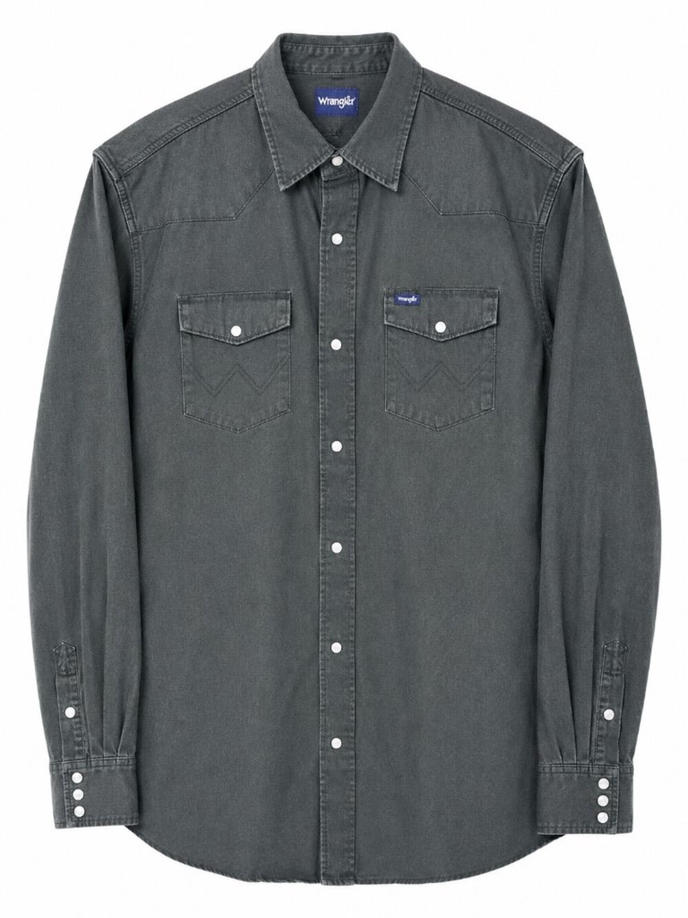 Wrangler Men's 3XT Tall Heavyweight Western Work Shirt Olive Green Pearl Snaps
